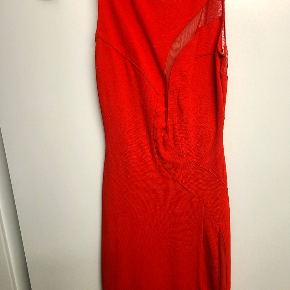 Asos red mesh bodycon dress.